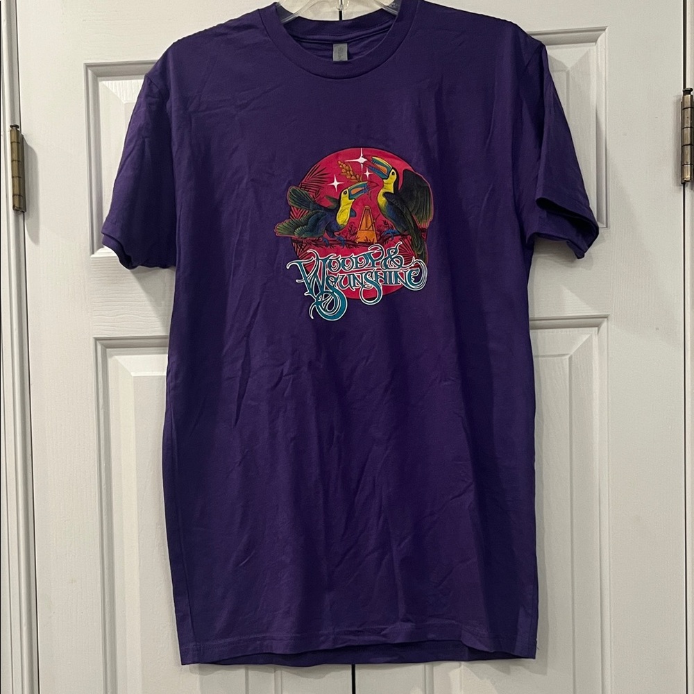Next Level Woody & Sunshine short sleeve graphic t-shirt purple size M EUC